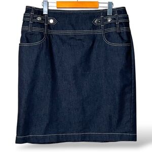 NYCC Cotton Blend Denim Mini Skirt with Stretch Front Pockets US Sz 14